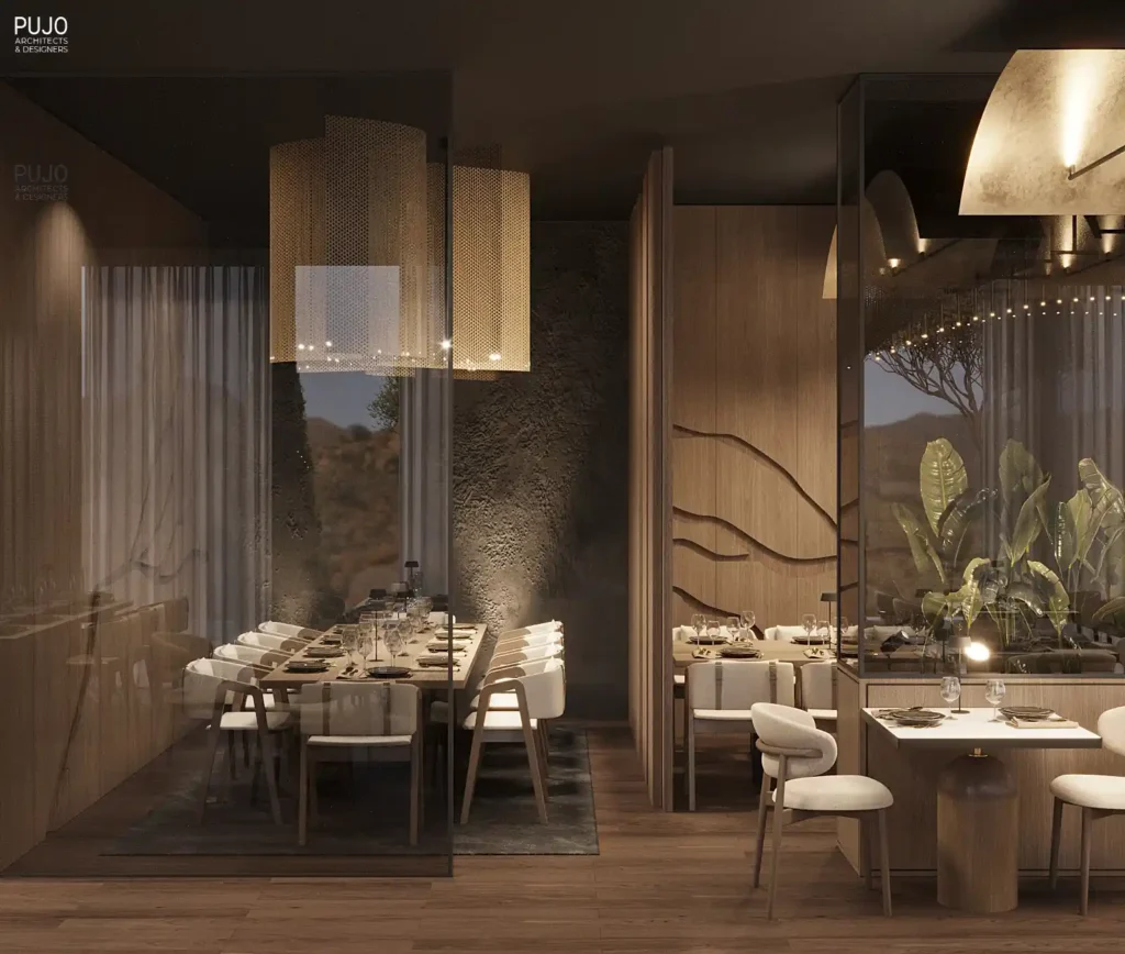11-pujo-architects-and-designers-portfolio-veritas-vineyard-exterior-interior-seating-wood-wall-art
